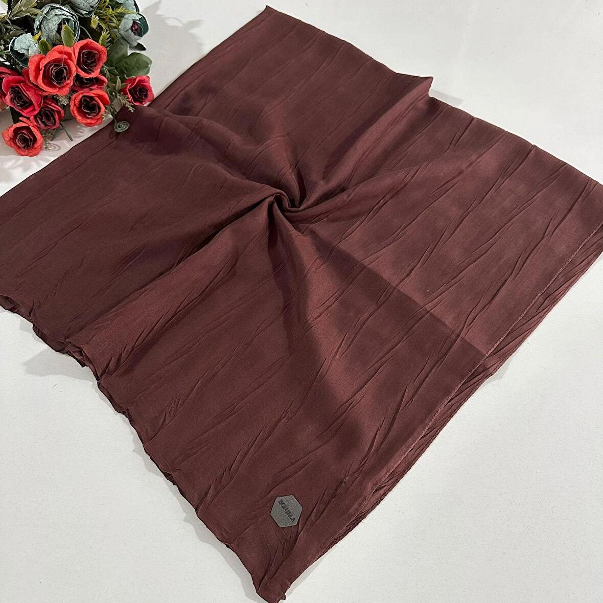 Bonjela Pliseli Bambu Eşarp Kahverengi PBE0210