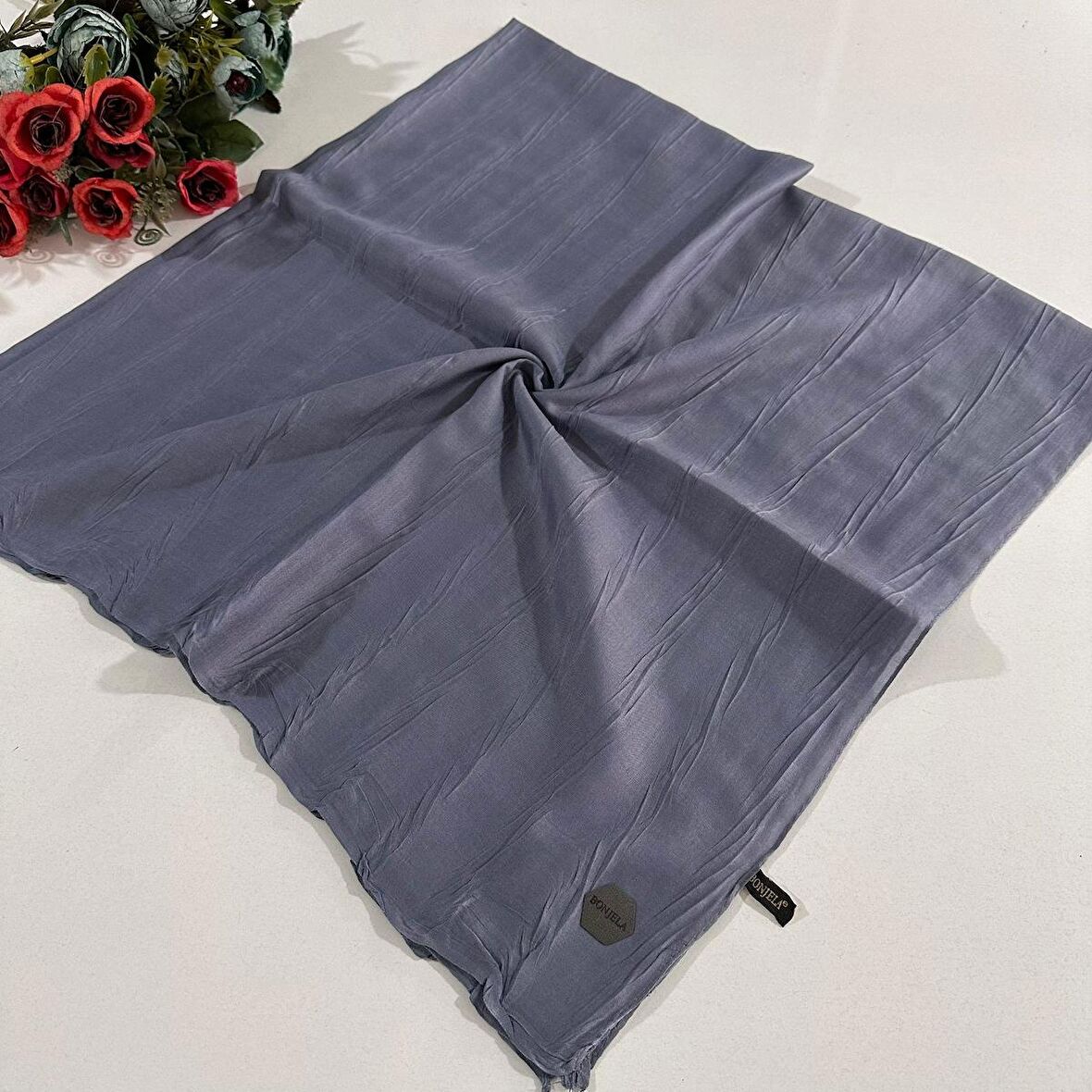 Bonjela Pliseli Bambu Eşarp Füme PBE0219