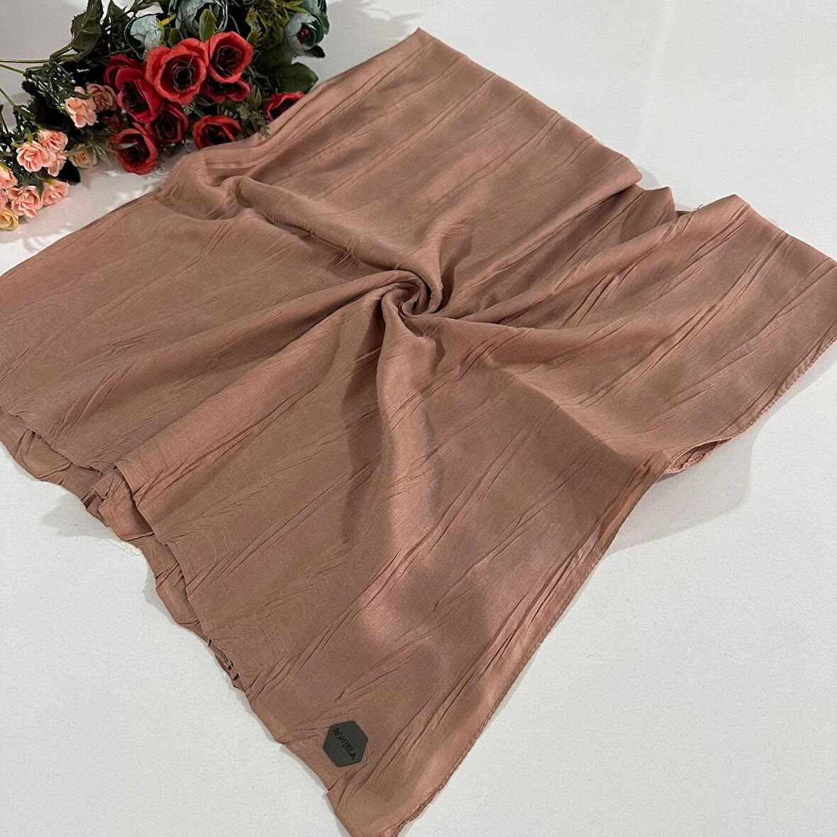 Bonjela Pliseli Bambu Eşarp Somon PBE0230