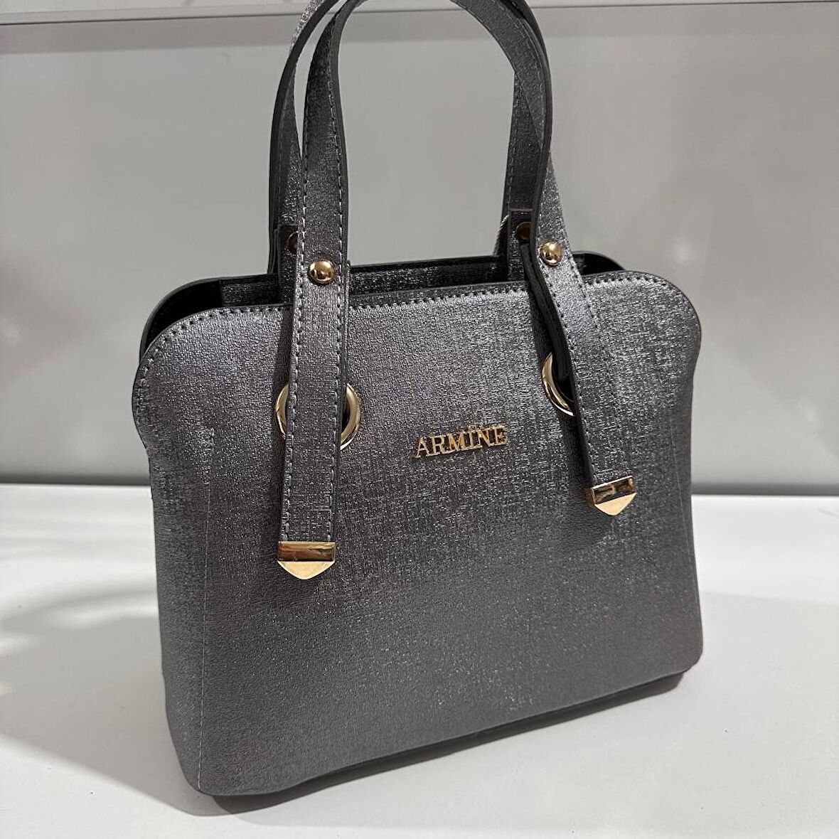 Armine Bayan Çanta Düz Platin AR36407