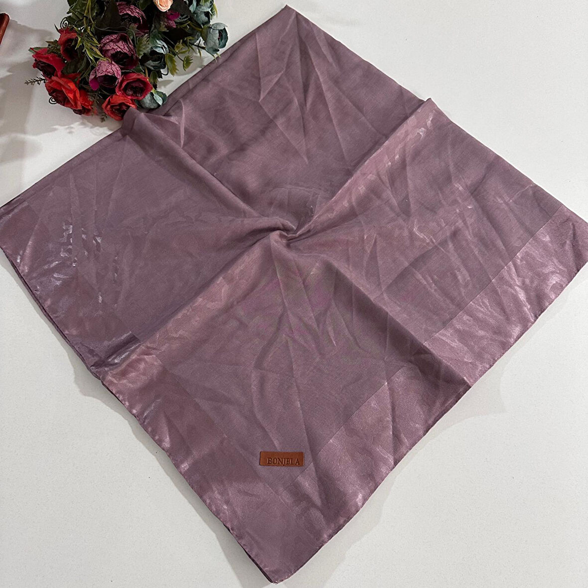 Bonjela Lento Eşarp Leopar Desen Koyu Pudra LNT0230