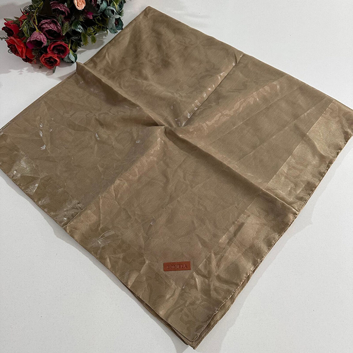 Bonjela Lento Eşarp Leopar Desen Koyu Saman LNT0233
