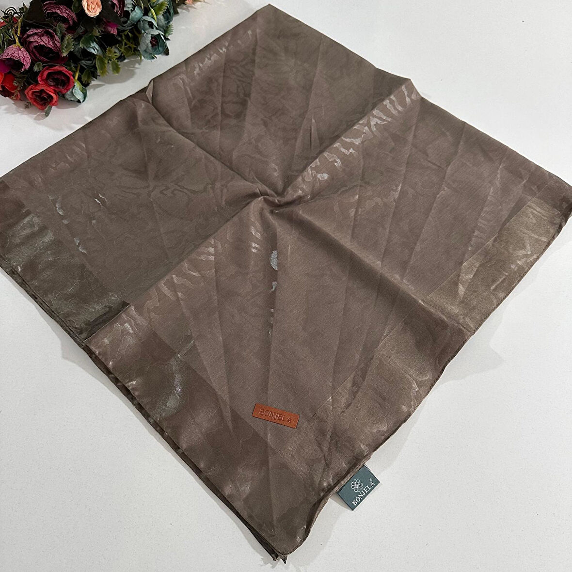 Bonjela Lento Eşarp Leopar Desen Toprak LNT0234