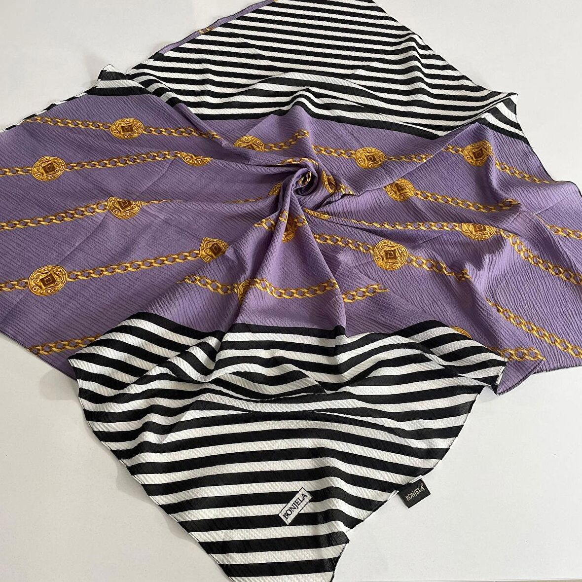 Bonjela Desenli Mio Cazz Eşarp BJ2001