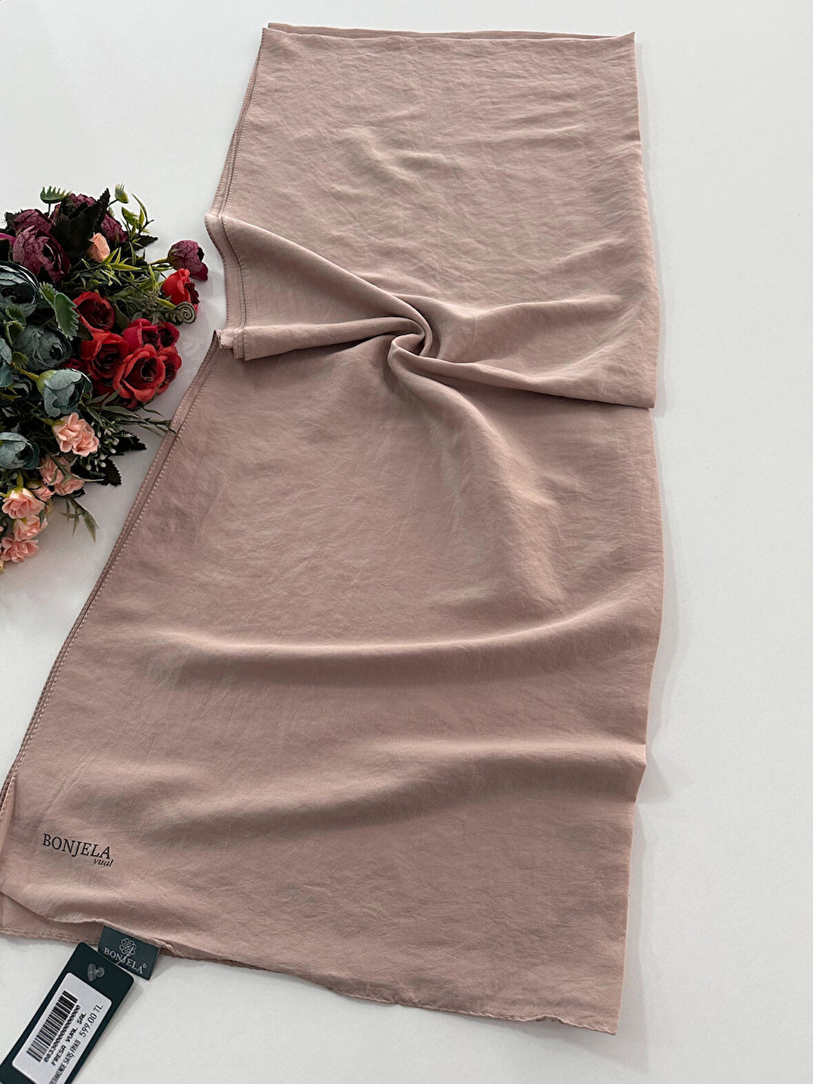 Bonjela Vual İpeksi Şal Açık Sütlü Kahve HVS0116