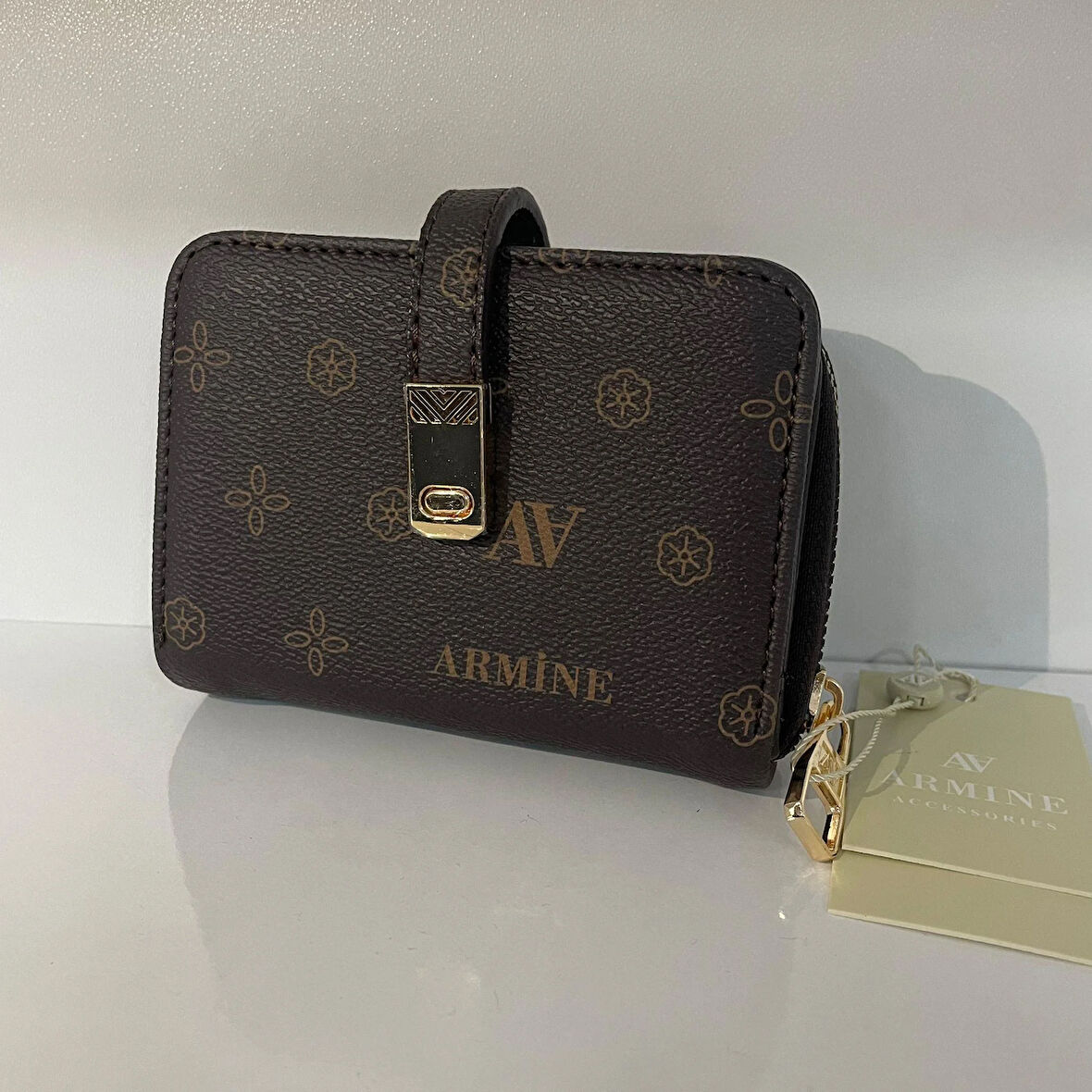 Armine Bayan Cüzdan Kahve Baskılı ARC0108