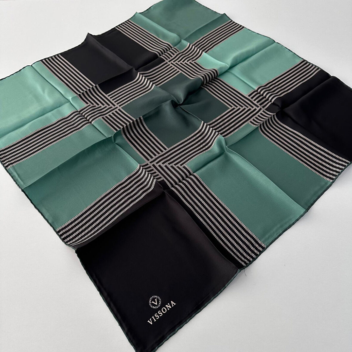 Vissona Twill İpek Eşarp Yeşil IPK4105