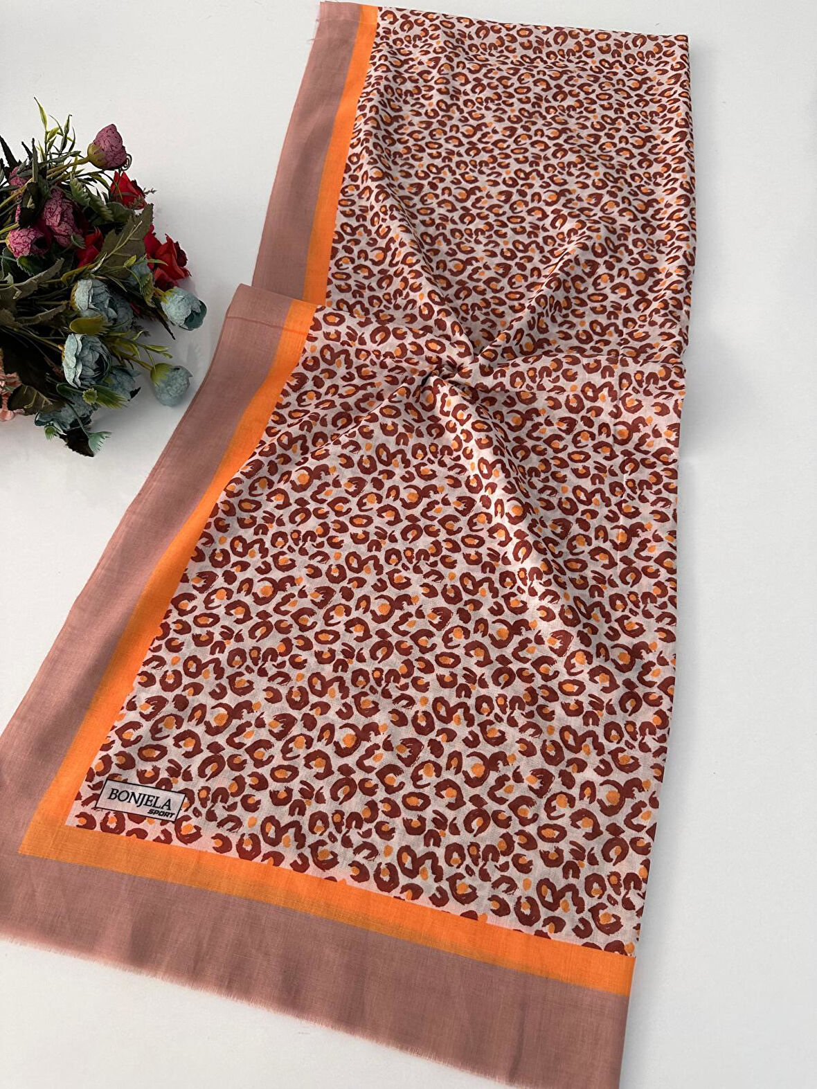 Yazlık İnce Bonjela Sport Desenli Pamuklu Şal LBS0209