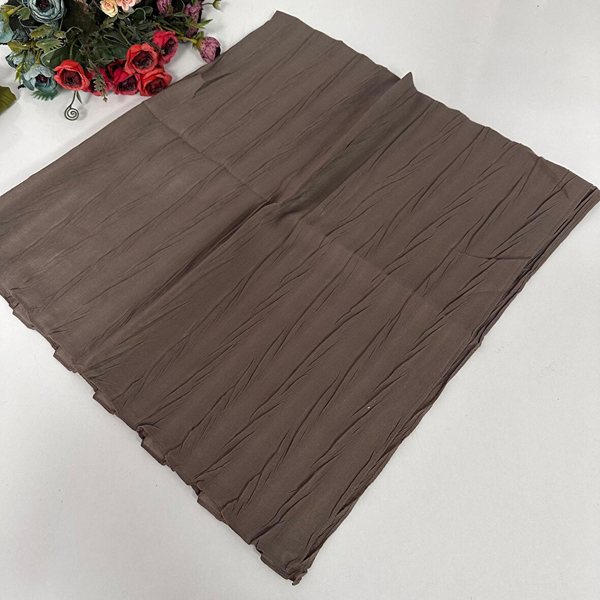 Pliseli Bambu Eşarp Moka PBE0310