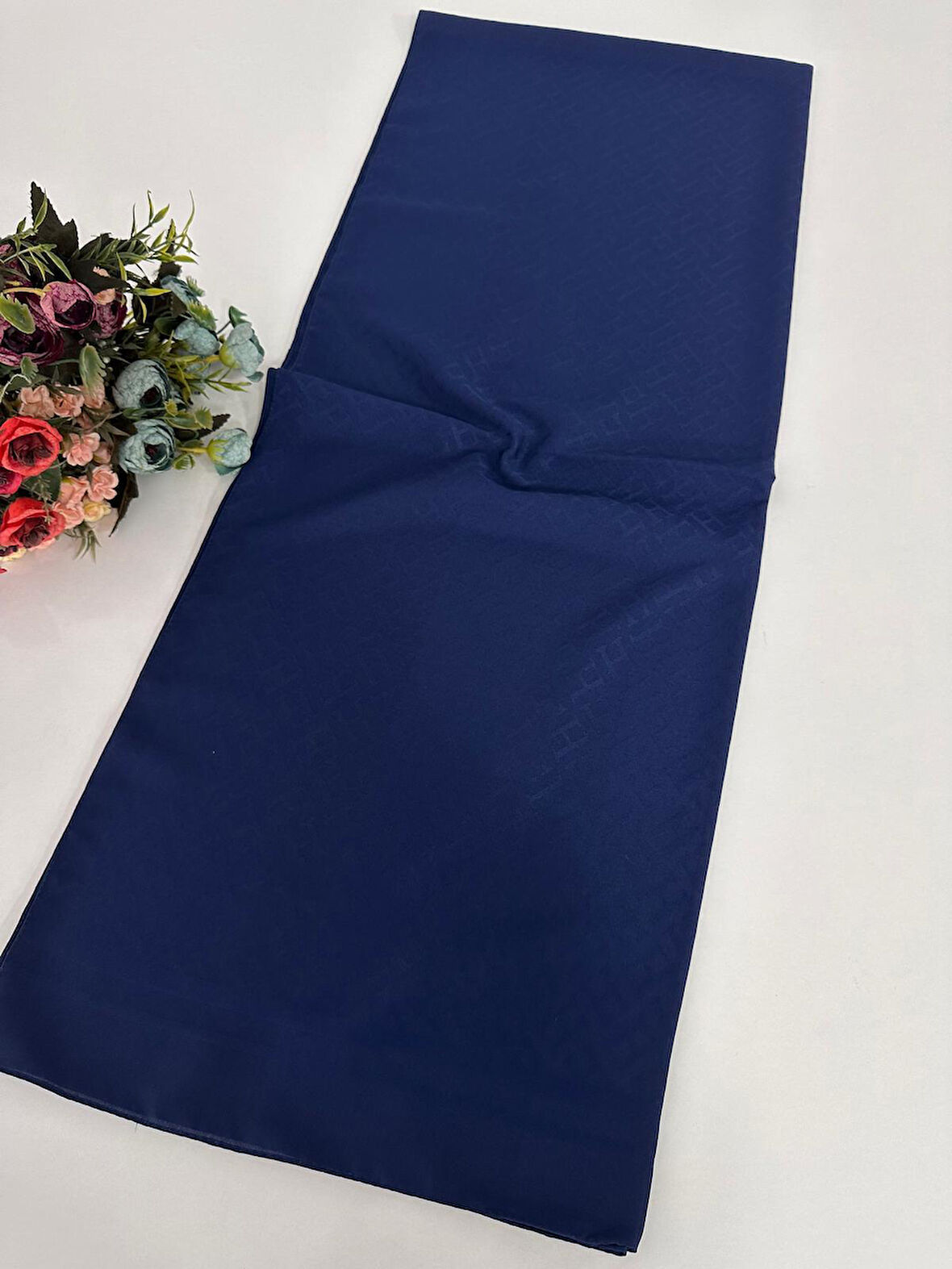 H Desen Jakar Şal Koyu Mavi JSL1805