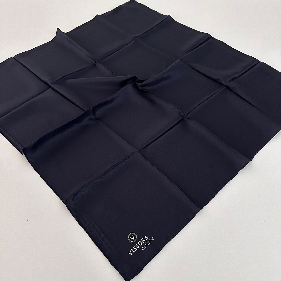 Vissona Exculusive Twill İpek Eşarp Lacivert IPE0202