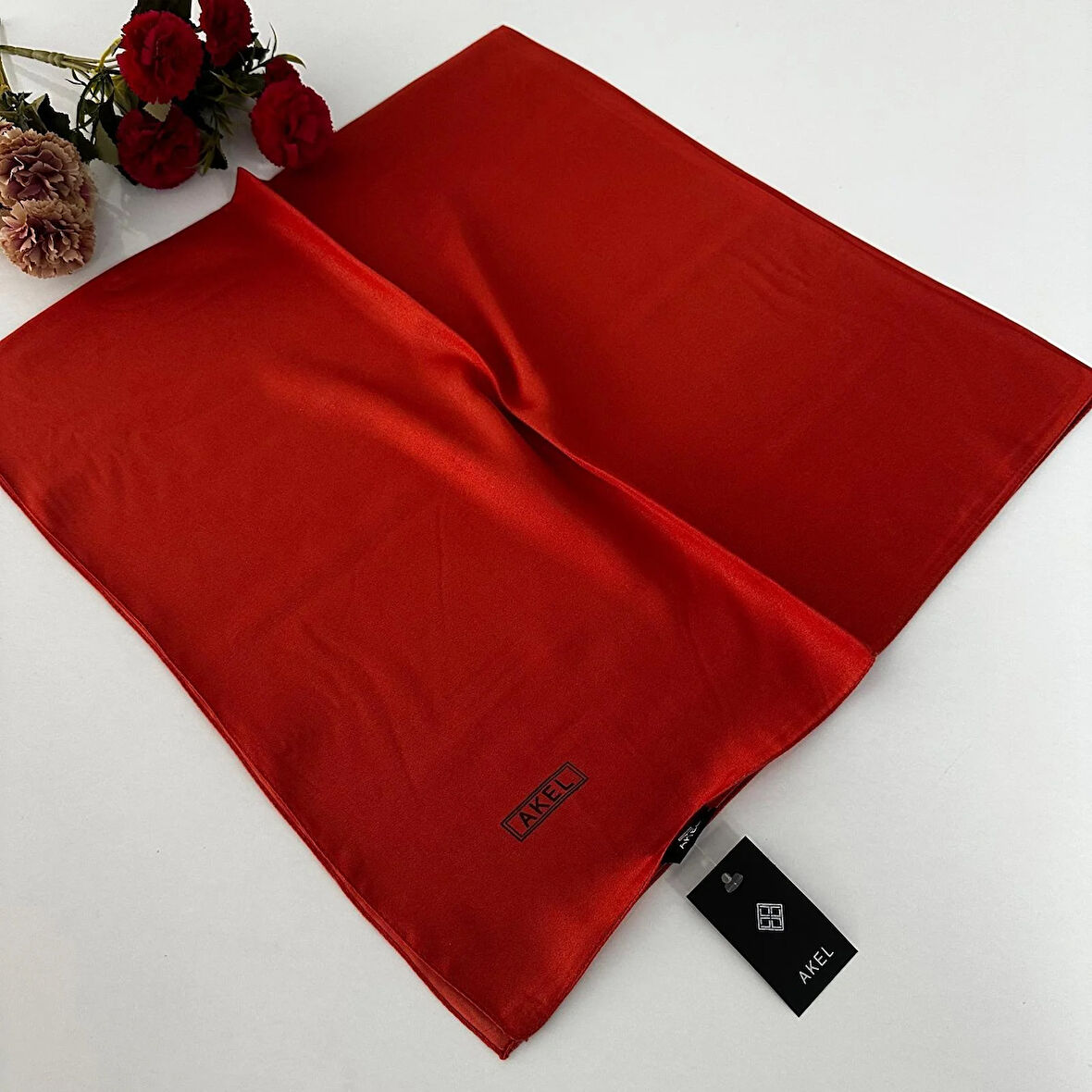 Akel Düz Kristal Eşarp Nar Çiçeği LTA0414