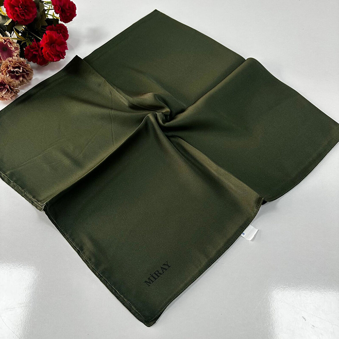 Miray Düz Kristal Eşarp Kına Yeşili LTA0520