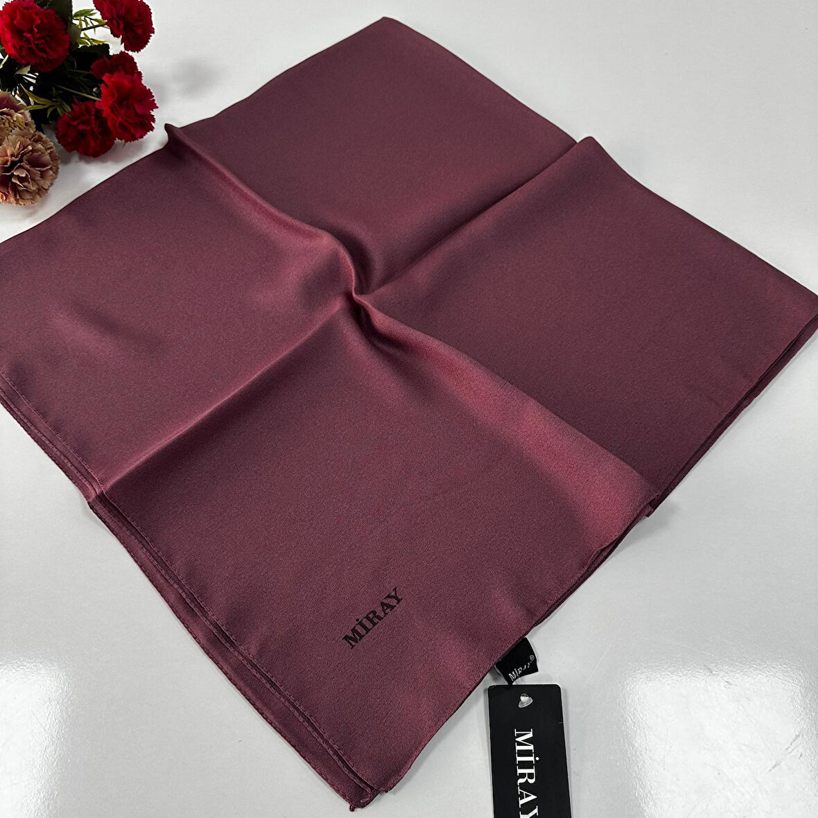 Miray Düz Kristal Krep Eşarp Mürdüm LTA0611
