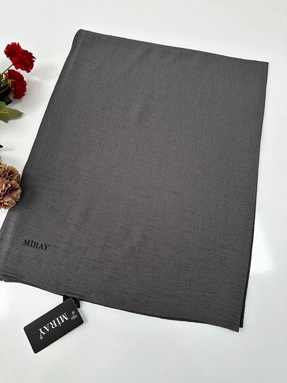 Miray Romeo Pamuk Keten Şal Renk: Koyu Gri VDM0114