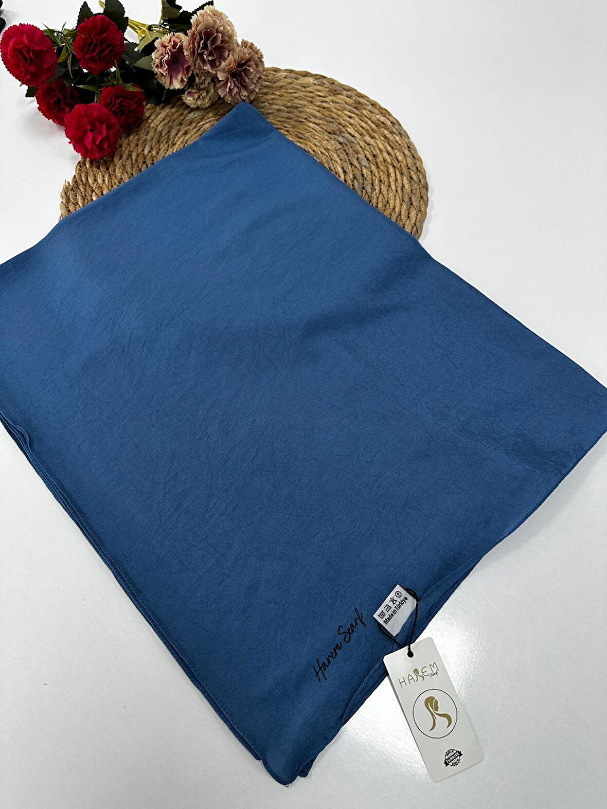 Harem Vual İpeksi Şal İndigo HVH0203