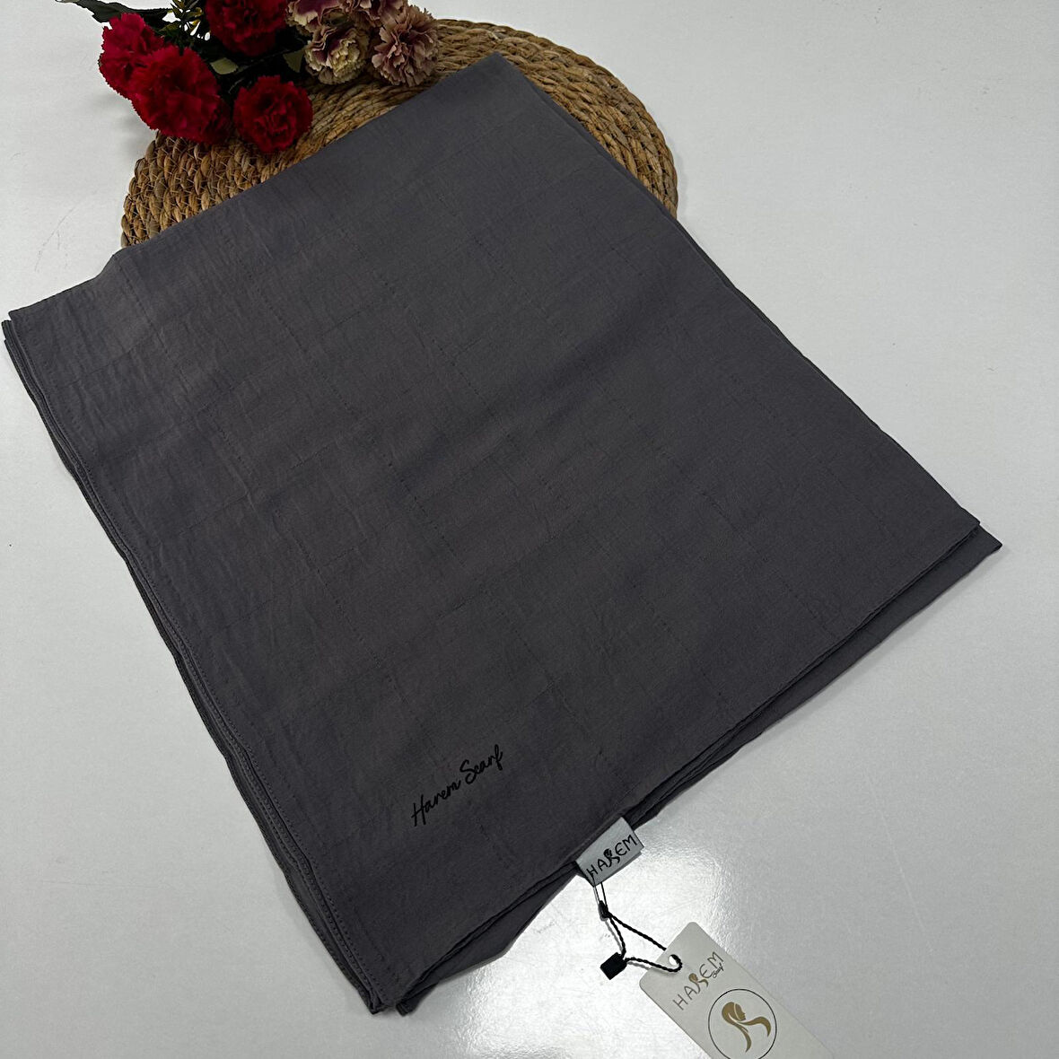 Harem Nilda Pamuk Şal Füme HFN0116