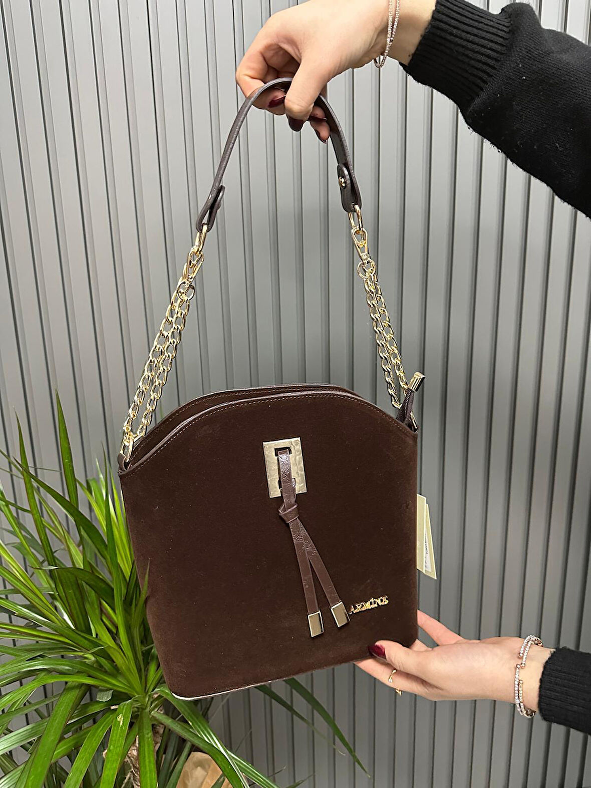 Armine Kadın Çanta Kahve Süet AR10204