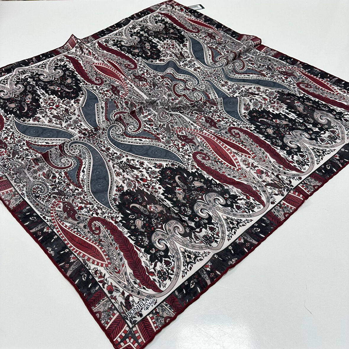 Bonjela Soft Pamuklu Eşarp Bordo Serisi LDB9404