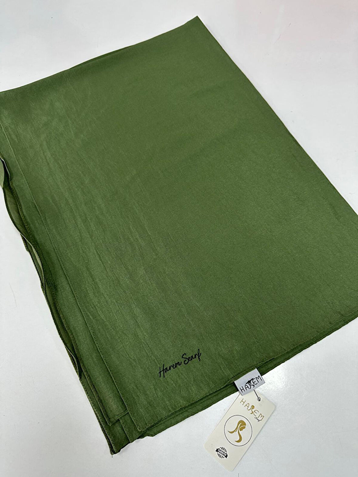 Harem Vual İpeksi Şal Açık Haki HVH0271