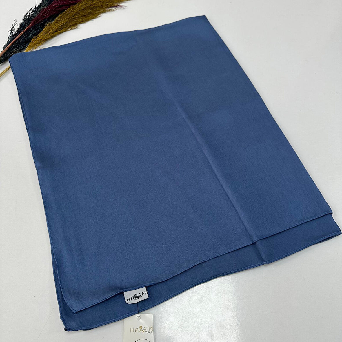 Harem Comosaten Abiye Şal Mavi Gri JSH0125