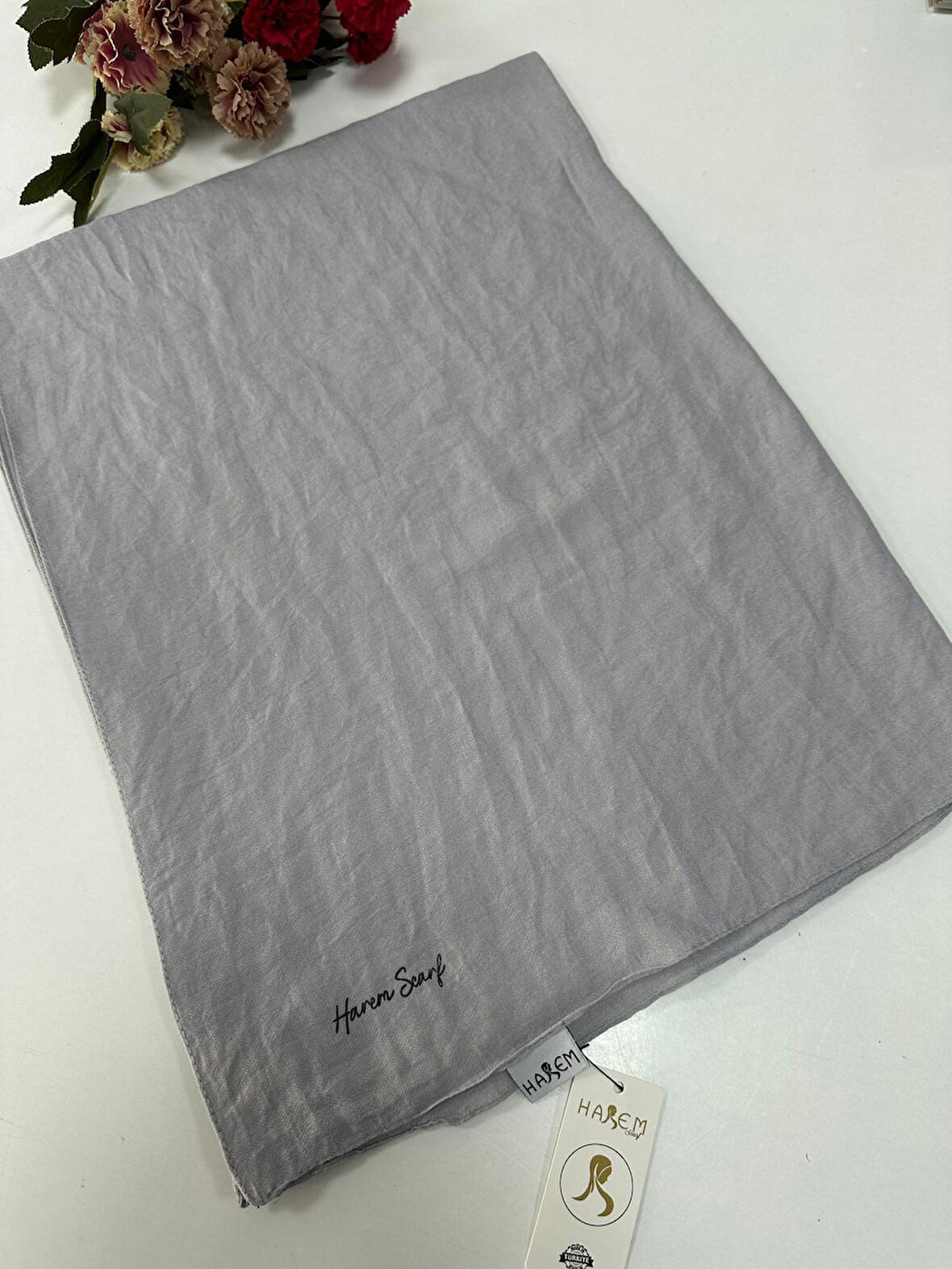 Harem Brista Koton Şal Açık Gri HVH0318