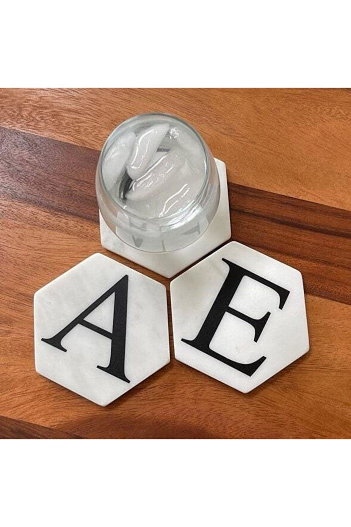 Harfli Mermer Bardak Altlığı (1 Adet)