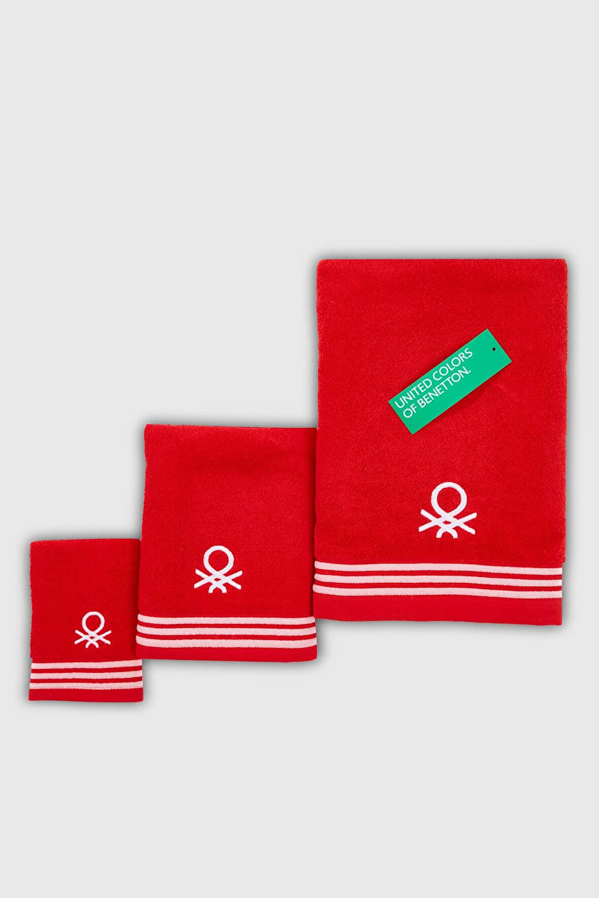 BE-0840ST-RD Benetton Havlu Set (Bath&Hand&Guest)