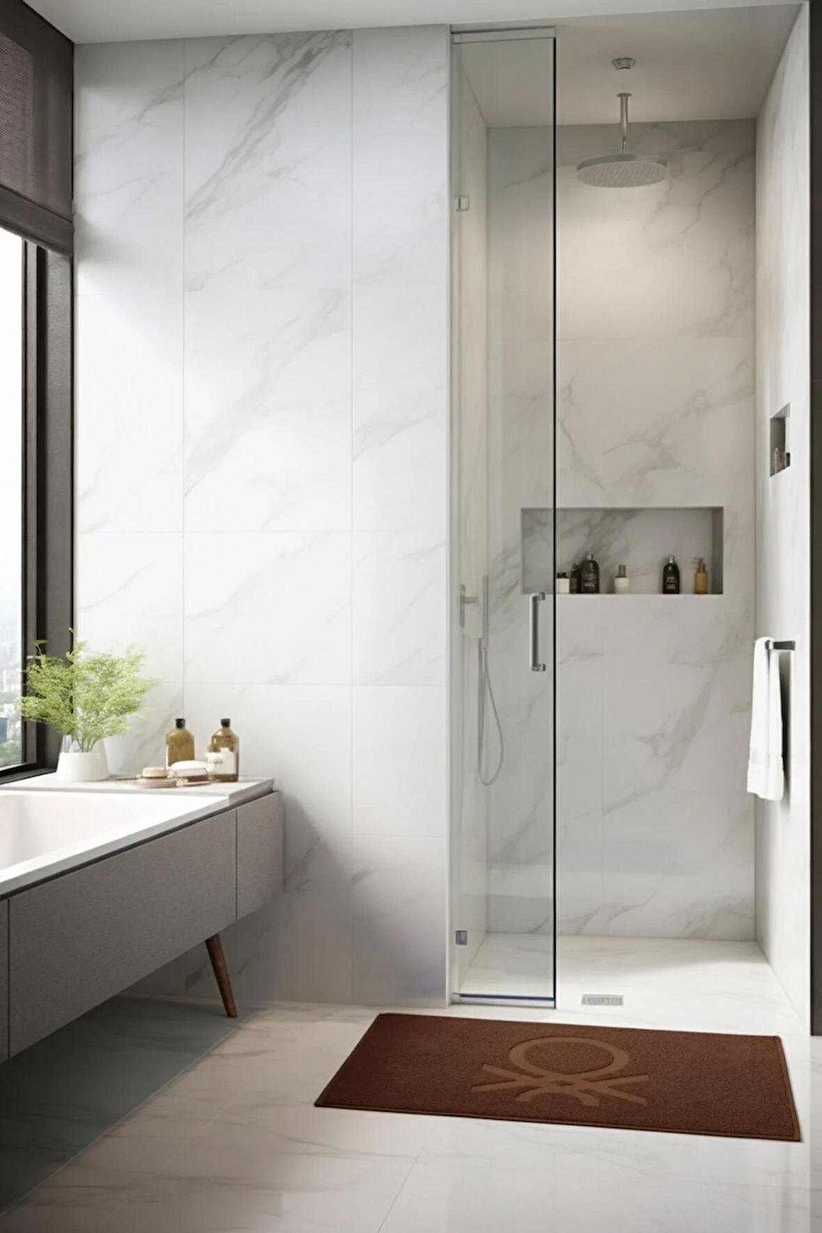 BE-0785-DBR Benetton Banyo Paspas Havlu