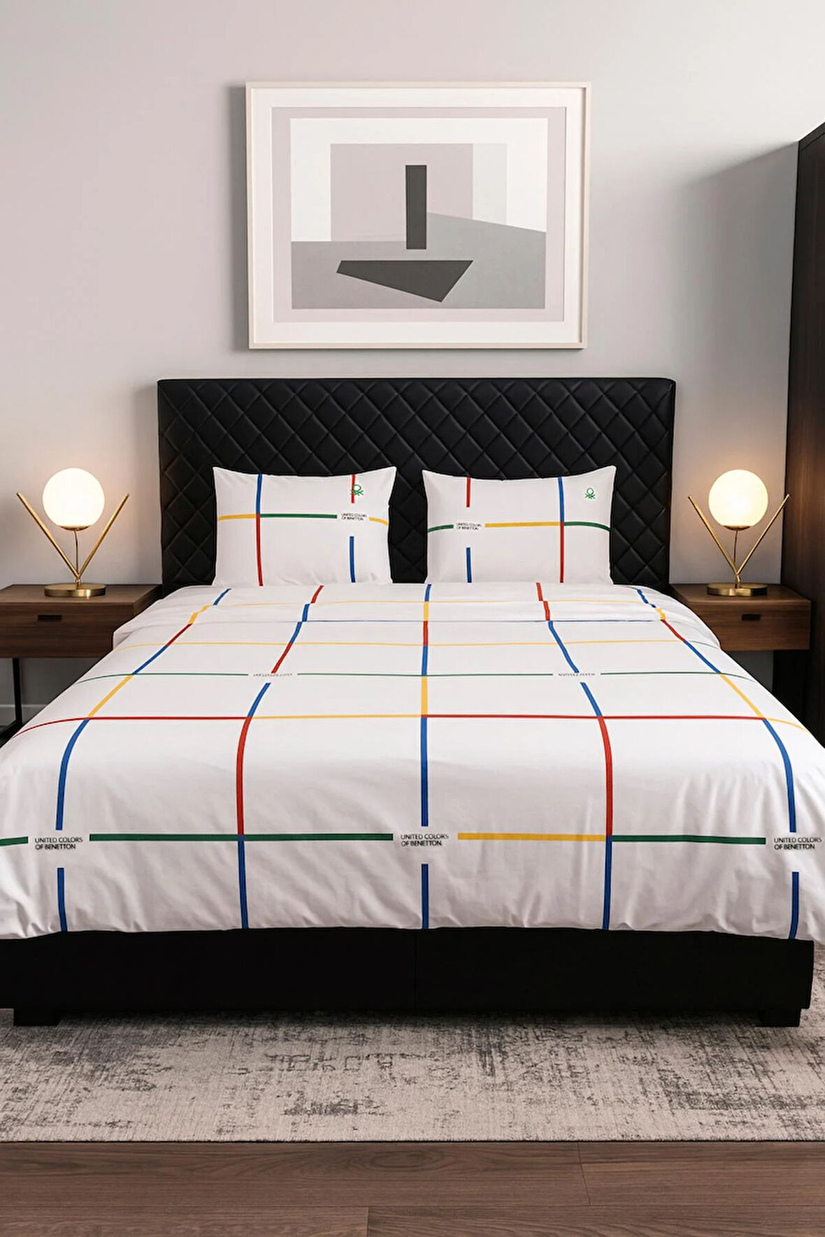 Benetton Renkli Çizgili Tek Kişilik Nevresim Takımı