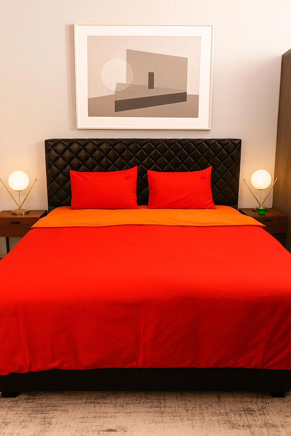 Benetton Turuncu Çift Kişilik Nevresim Takımı