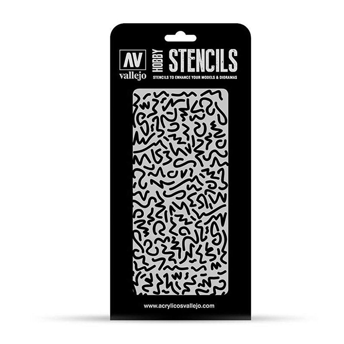 Vallejo ST-CAM001 1/32 Luftwaffe WW II Zona Desenli Kamuflaj Şemalı Esnek Boya Şablonu