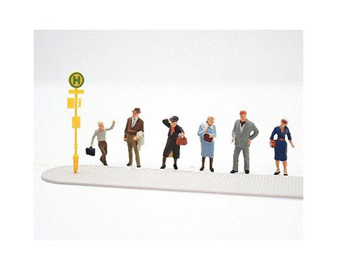 Preiser 10414 1/87 Ölçek wartende an der straßenbahnha Figürleri