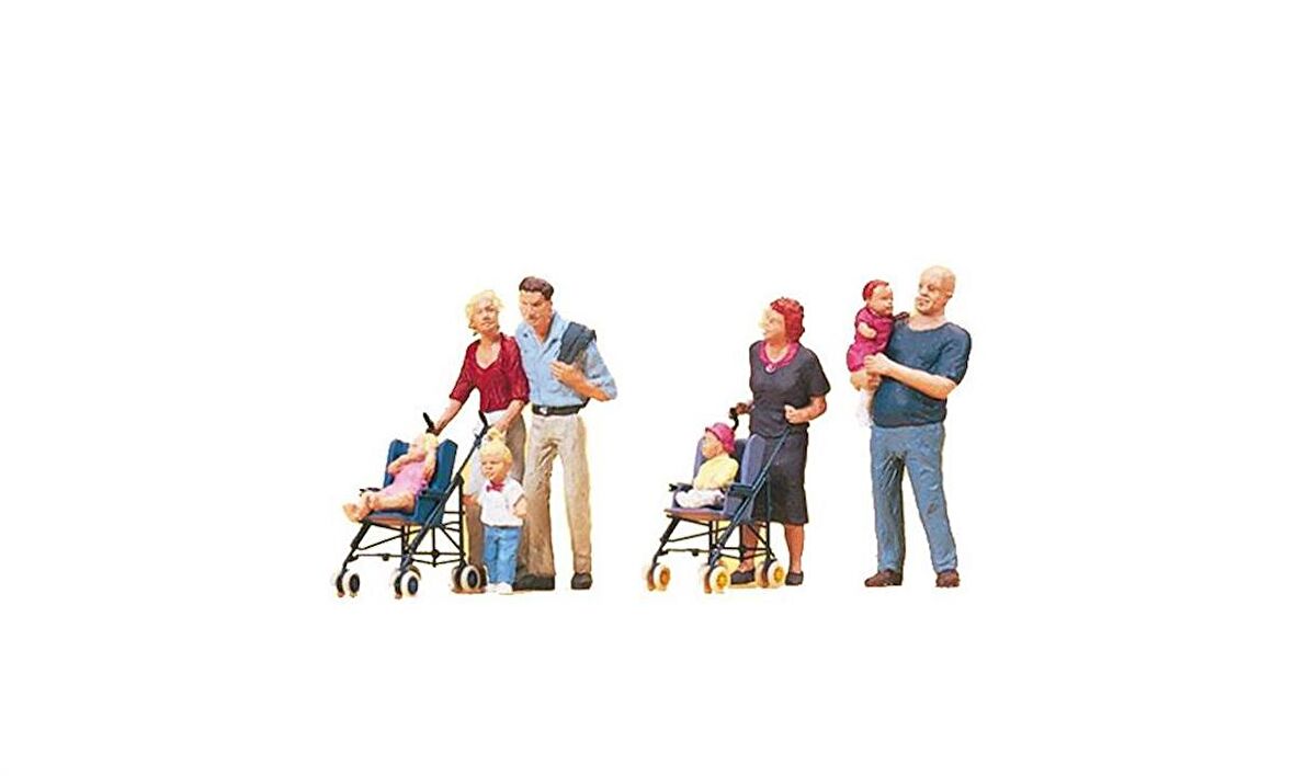 Preiser 10494 1/87 Ölçek ebeveynler ve çocukları Figürleri