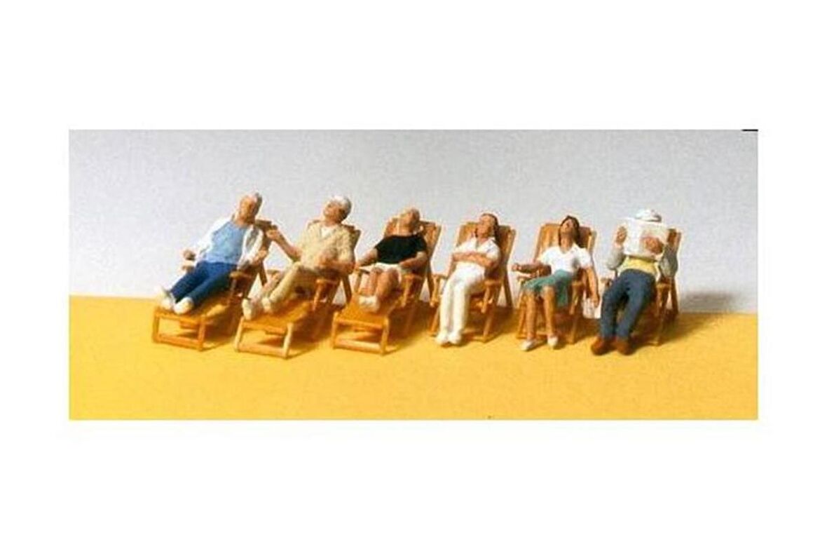 Preiser 10430 1/87 Ölçek şezlongda dinlenen insanlar Figürleri