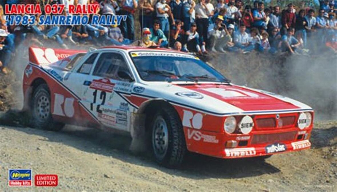 Hasegawa 20299 1/24 Ölçek Lancia 037 1983 Sanremo Rallisi (Limited Edition) Otomobil Plastik Model Kiti