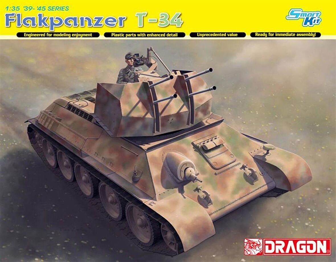 Dragon 6599 1/35 Ölçek Flakpanzer T-34r Uçaksavar Plastik Model Kiti