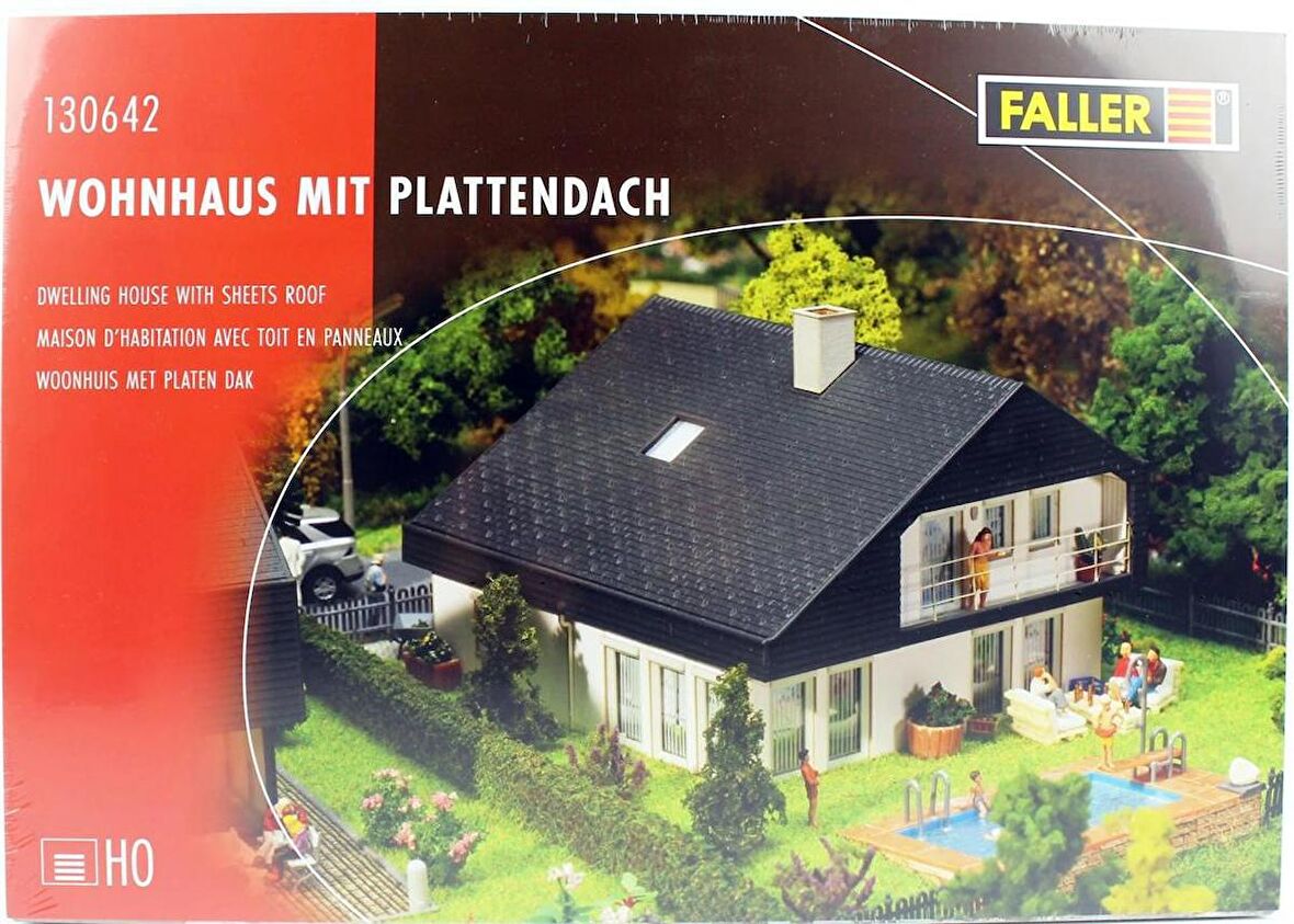 Faller 130642 1/87 Ölçek, Metal Çatılı Villa Plastik Model Kiti