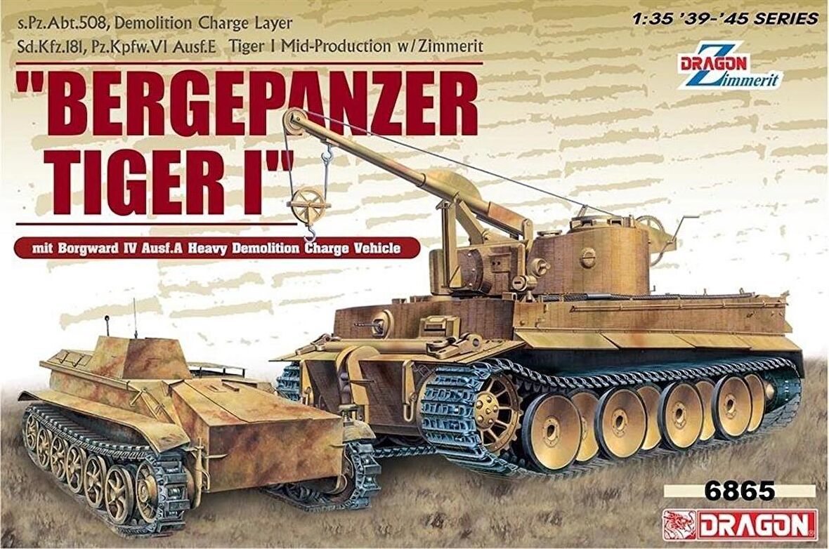 Dragon 6865 1/35 Ölçek Bergepanzer Tiger I (with Borgward IV) Tankı Plastik Model Kiti