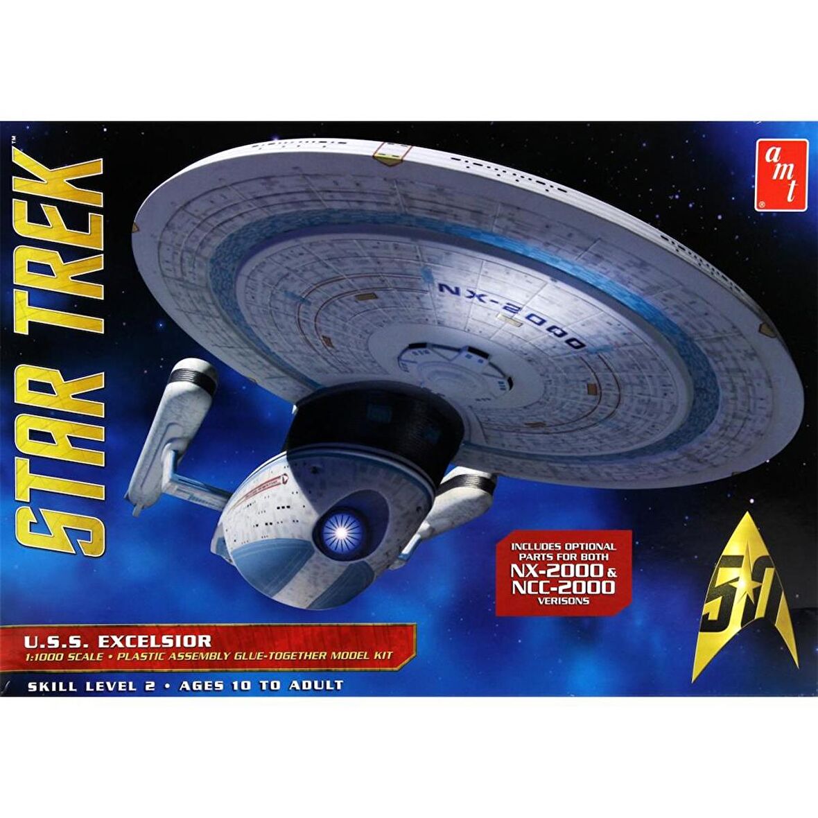 AMT 843 1/10 Star Trek USS Excelsior Uzay Aracı Demonte Plastik Maketi