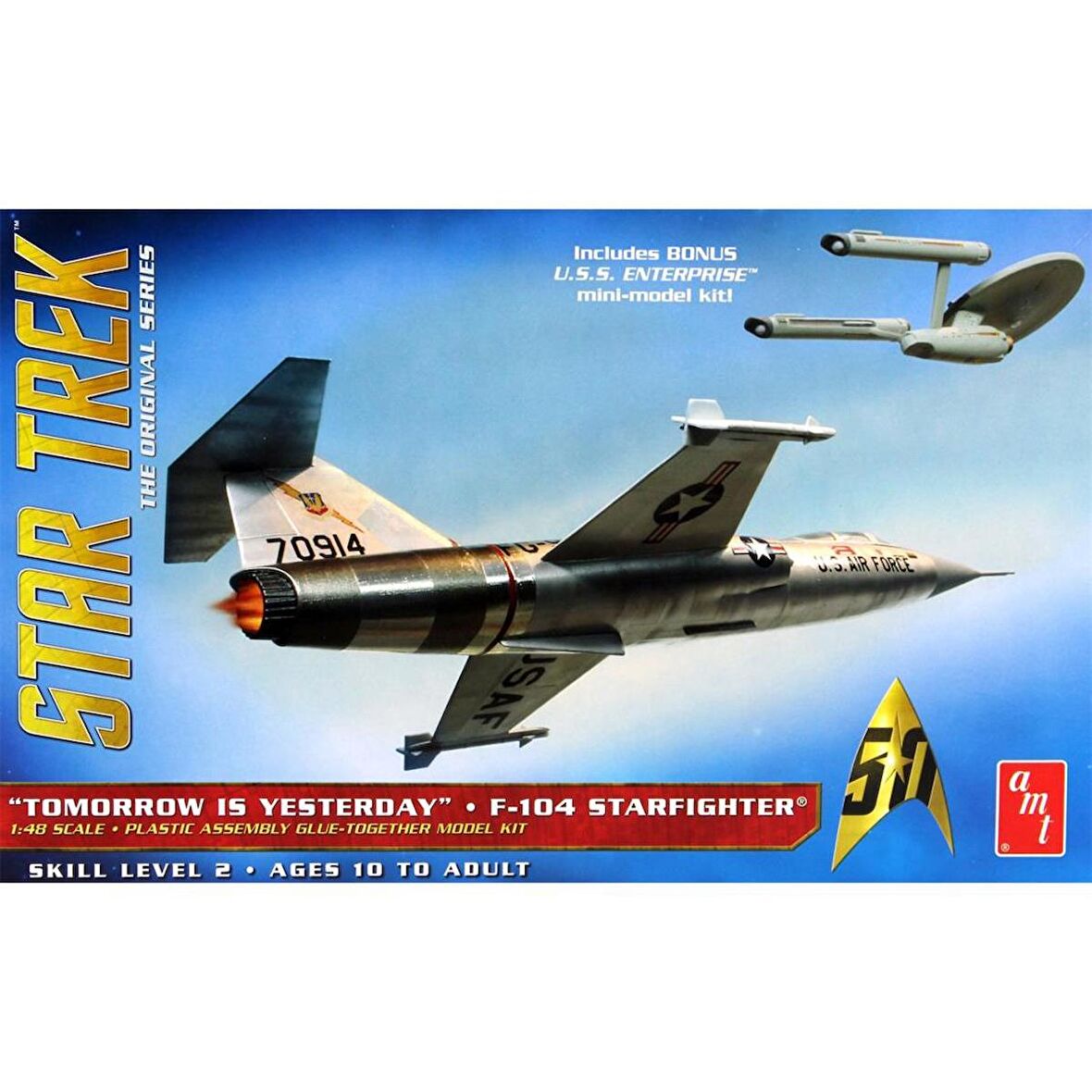 AMT 953 1/48 Star Trek F104 Starfighter Uzay Aracı Demonte Plastik Maketi