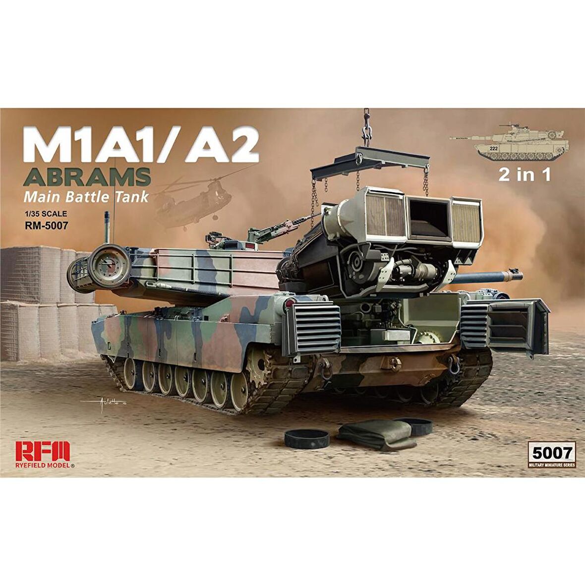 RFM 5007 1/35 Ölçek M1A1/ A2 Abrams Tankı, İç Detaylı Plastik Model Kiti