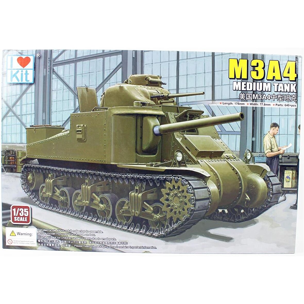 I Love Kit 63518 1/35 Ölçek M3A4 Orta Sınıf Tankı,Plastik Model Kiti