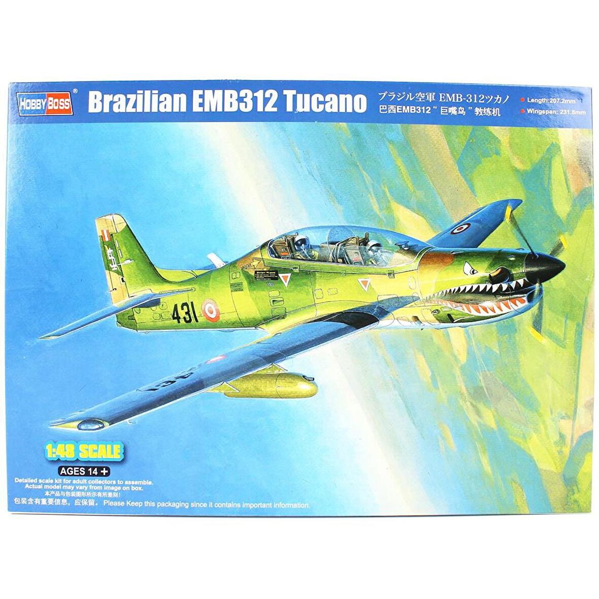 HobbyBoss 81763 1/48 Ölçek Brazilian EMB312 Tucano, Savaş Uçağı Plastik Model Kiti