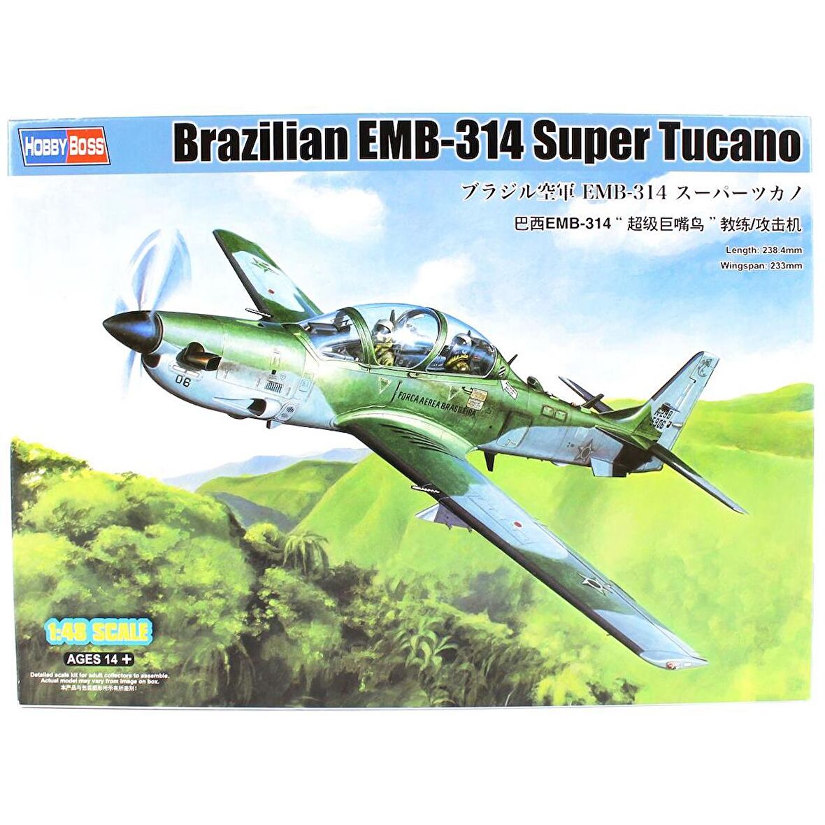 HobbyBoss 81727 1/48 Ölçek Brazilian EMB314 Super Tucano, Askeri Uçak Plastik Model Kiti