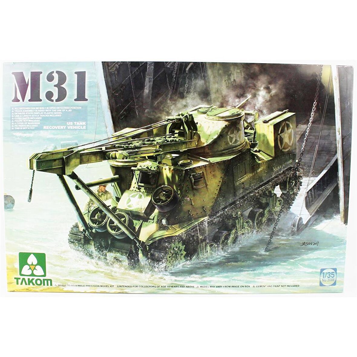 Takom 2088 1/35 Ölçek, US M31 Tank Kurtarıcı, Plastik Model Kiti