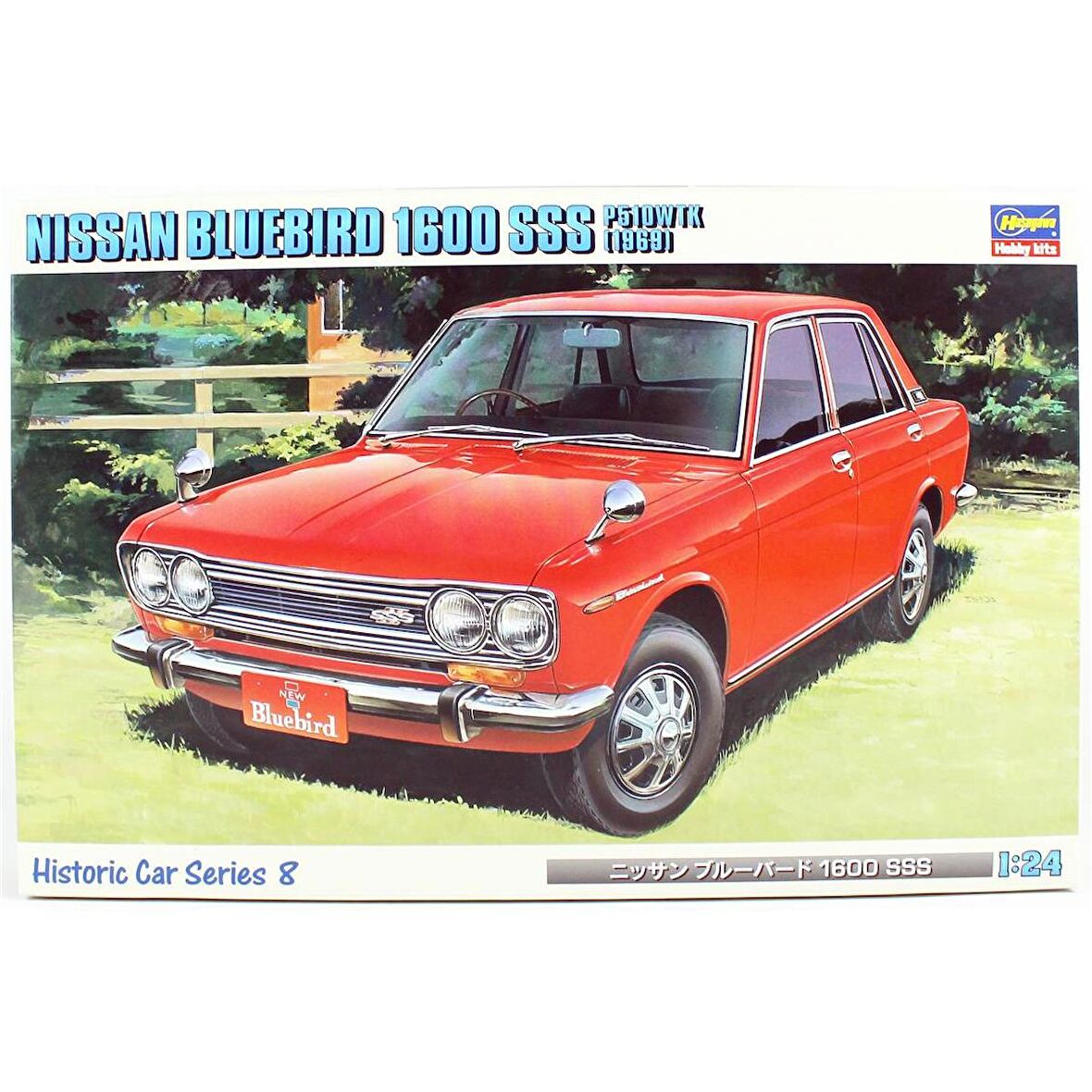 Hasegawa HC8 21108 1/24 Ölçek, Nissan Bluebird 1600 SSS P510WTK (1969), Otomobil Plastik Model Kiti