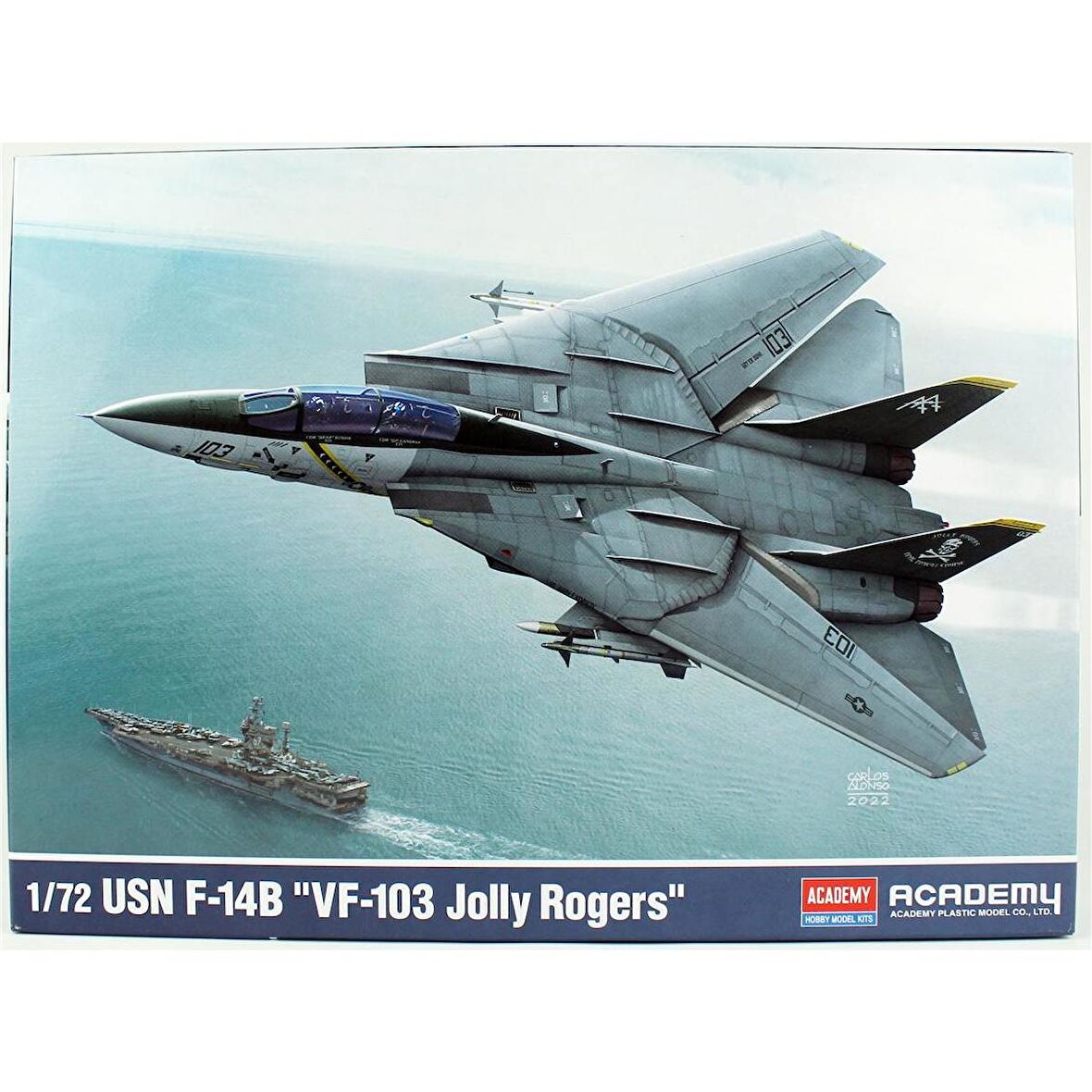 Academy 12578 1/72 Ölçek, U.S. Navy F-14B (VF-103 Jolly Rogers) Savaş Uçağı, Plastik Model Kiti