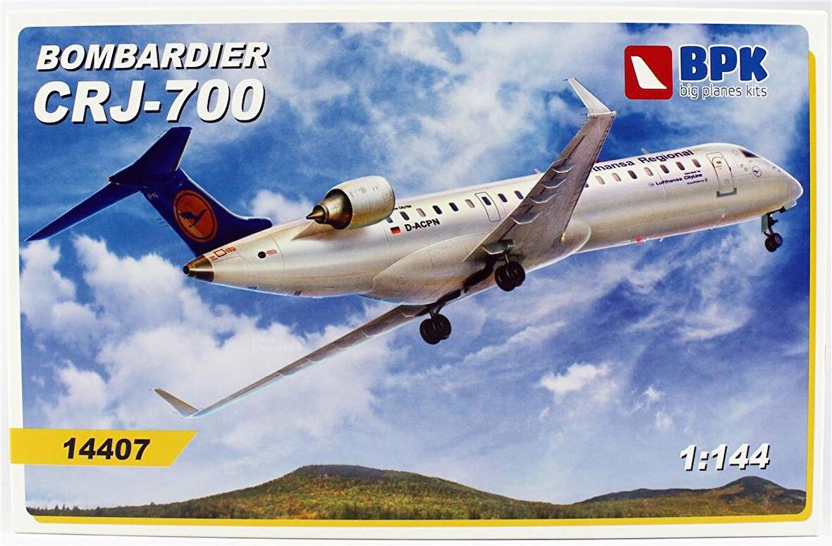 Big Planes Kits 14407 1/144 Ölçek, CRJ-700 Lufthansa Yolcu Uçağı, Plastik Model Kiti