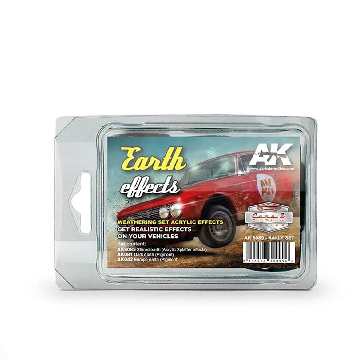 AK Interactive 8089 3x35 ml. Toprak Yol Efekti, Ralli Serisi, Enamel Model Boyası Seti